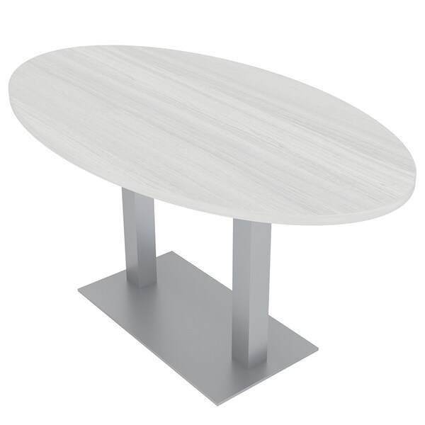 Skutchi Designs 33.5 in W, 59.5 in L, 29 in H, Engineered Wood Top, White HAR-OVL-34x60-DOU-WHCYPRESS - main